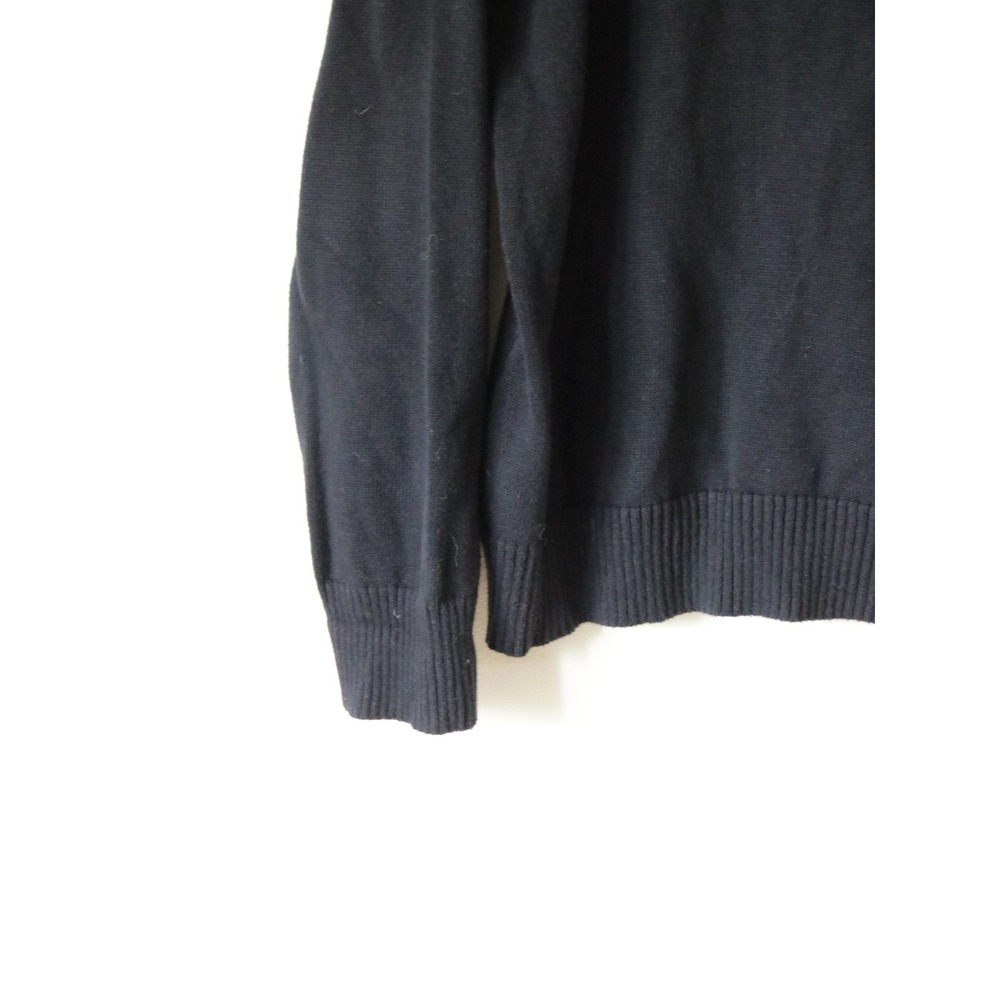 Lauren Ralph Lauren Black Cotton Mock Neck Button Sweater‎ XL Ribbed Knit - Picture 3 of 8